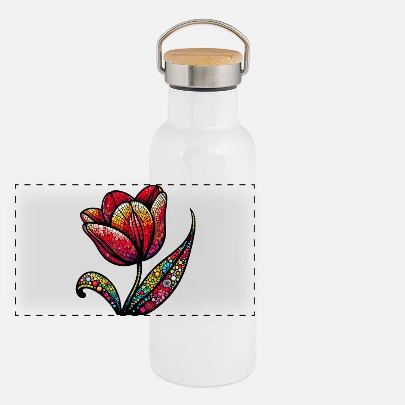 Tulpe Panorama Thermosflasche mit Bambusdeckel