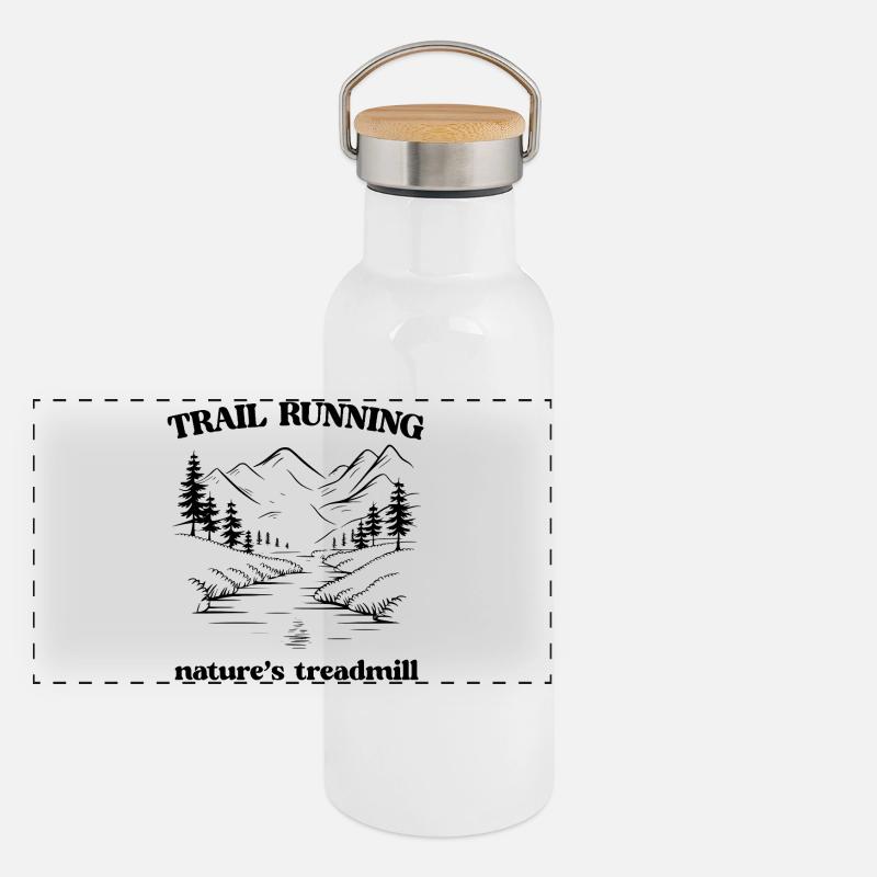 Course sur sentier - Tapis roulant de la nature Gourde isotherme avec bouchon en bambou