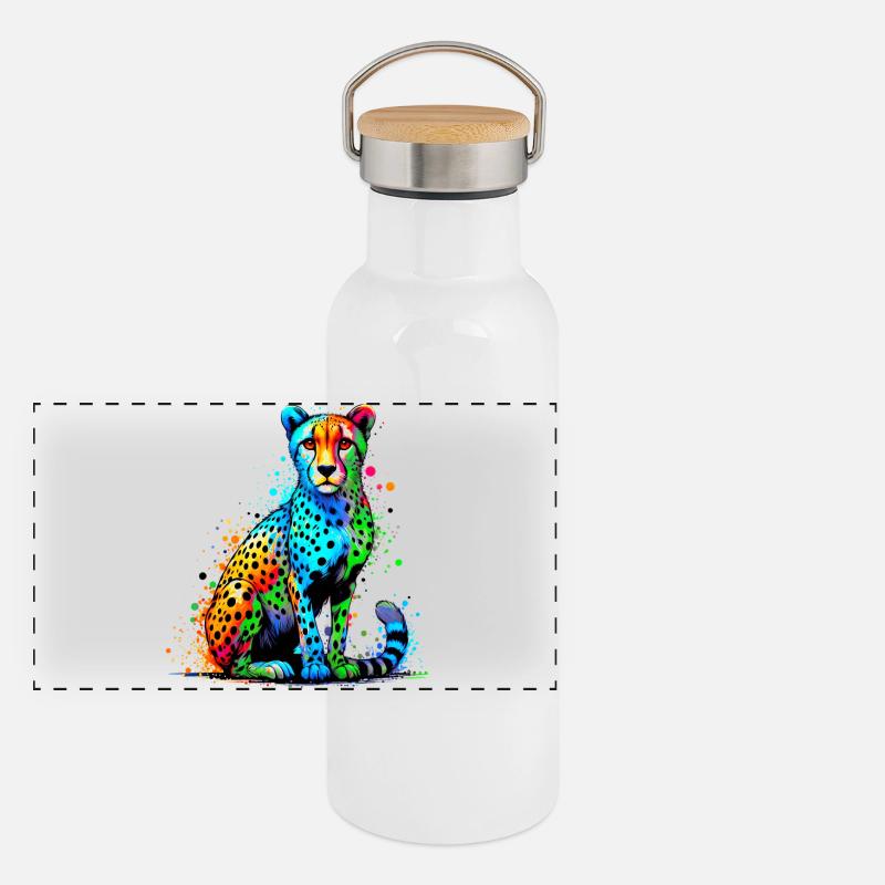 Guépard Gourde isotherme avec bouchon en bambou