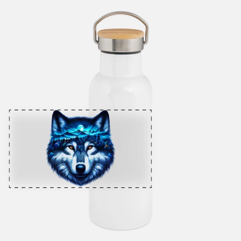 Loup Gourde isotherme avec bouchon en bambou