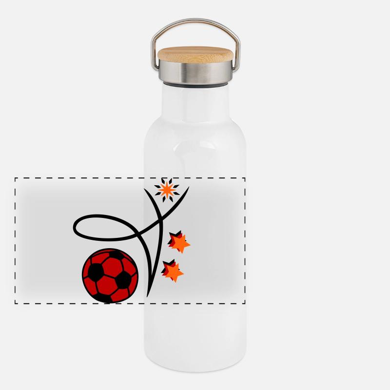 Fußball Deutschland Panorama Thermosflasche mit Bambusdeckel