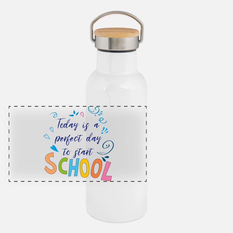 School Time Panorama Thermosflasche mit Bambusdeckel