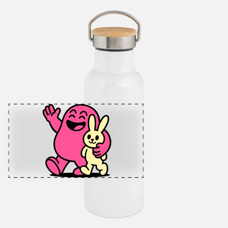 Happy Friends! Panorama Thermosflasche mit Bambusdeckel