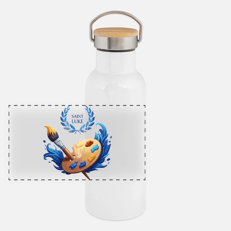 Saint Luke: Artistic Vision Panoramic Thermal Bottle with Bamboo Lid