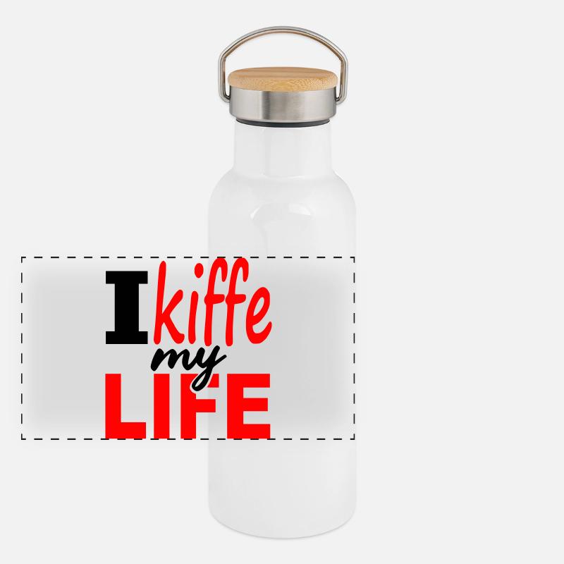 i_kiffe_my_life Gourde isotherme avec bouchon en bambou