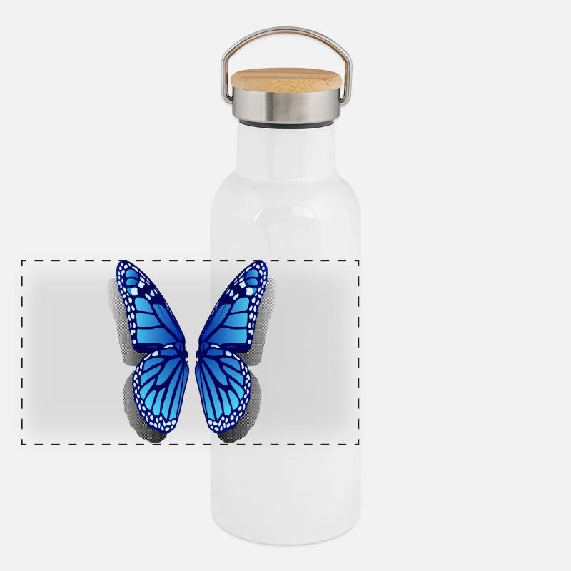 Monarch butterfly wings Panoramic Thermal Bottle with Bamboo Lid
