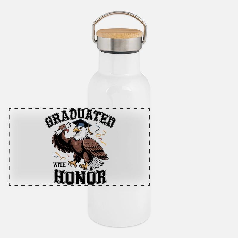 Aigle de graduation Gourde isotherme avec bouchon en bambou