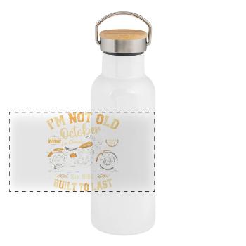Geburtstag October 1996 Jahrestag oktober 1996 - Panorama Thermosflasche mit Bambusdeckel - Weiß - Vorne