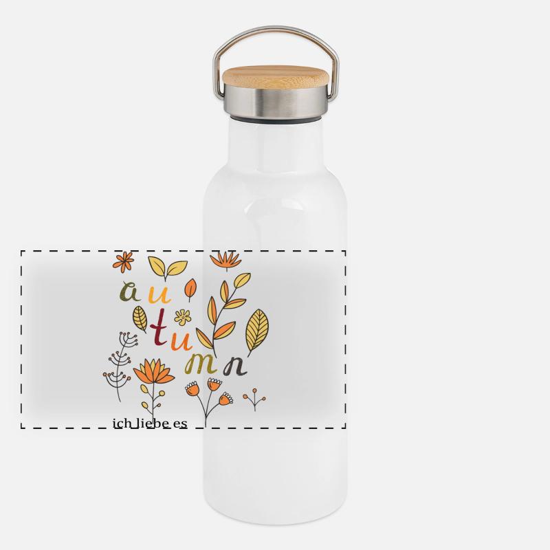 Automne Gourde isotherme avec bouchon en bambou