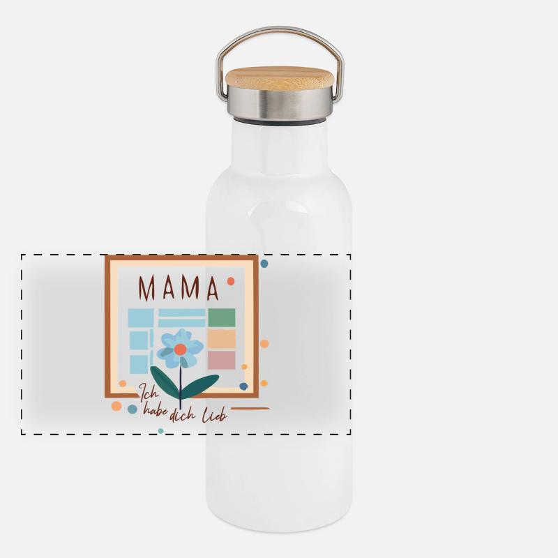 Panorama Thermosflasche mit Bambusdeckel