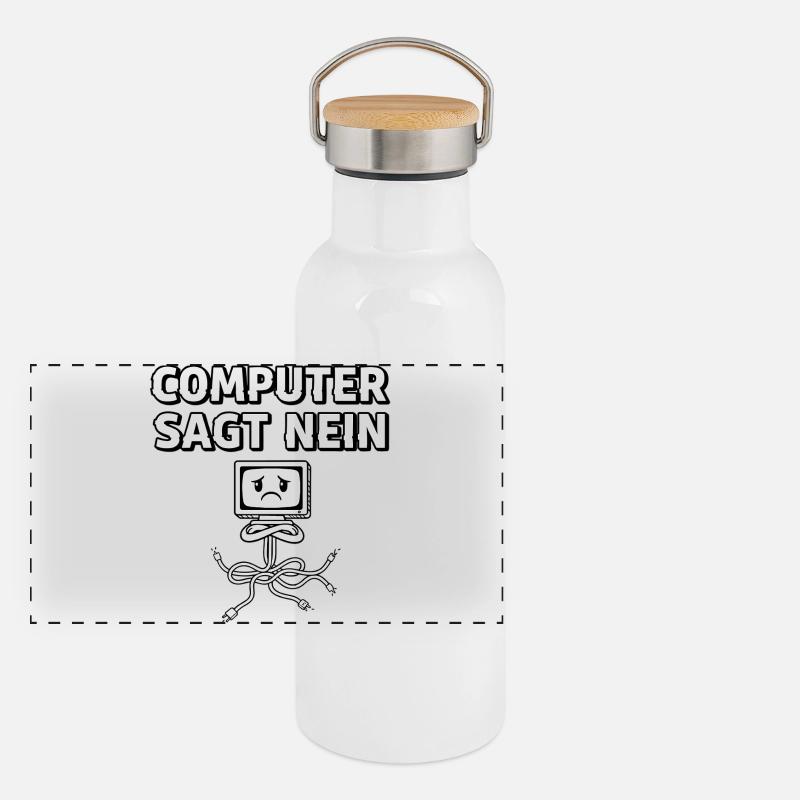 Computer says no Panoramic Thermal Bottle with Bamboo Lid