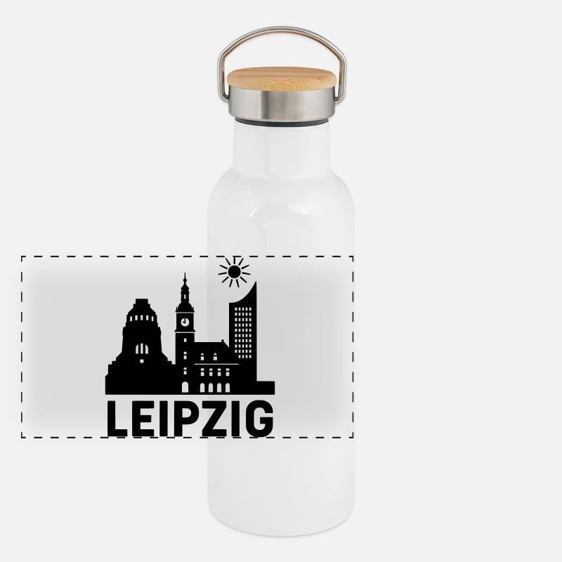 Leipzig Silhouette Gourde isotherme avec bouchon en bambou