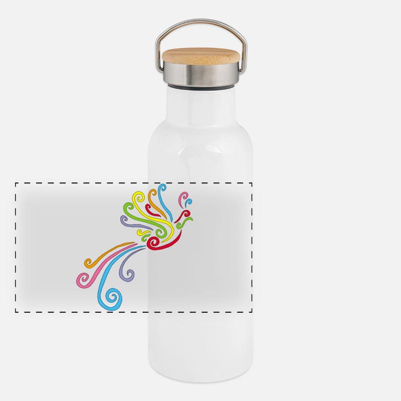 Paradiesvogel Panorama Thermosflasche mit Bambusdeckel