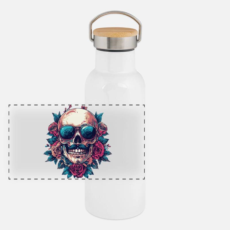 Skeleton Colorful Panoramic Thermal Bottle with Bamboo Lid