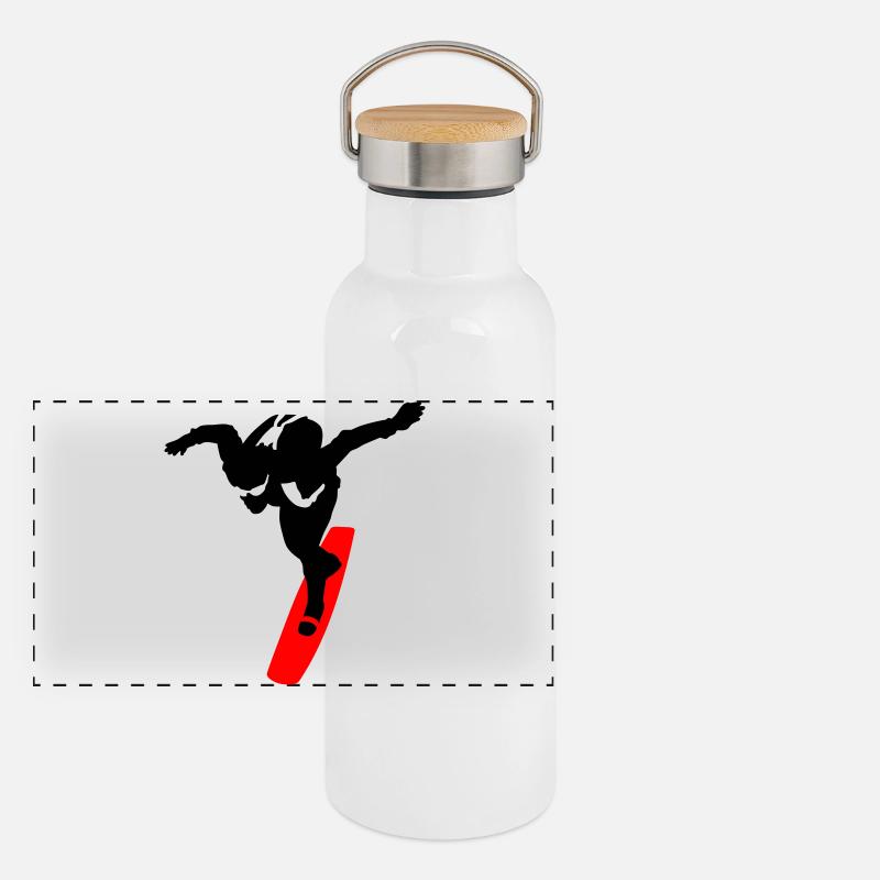 Surfer sur le ciel Gourde isotherme avec bouchon en bambou