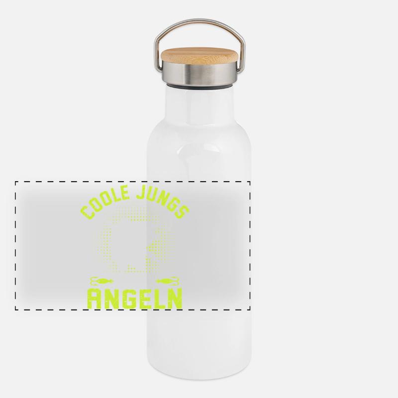 Cool Boys Go Pêche Enfants Garçon Angel Gourde isotherme avec bouchon en bambou