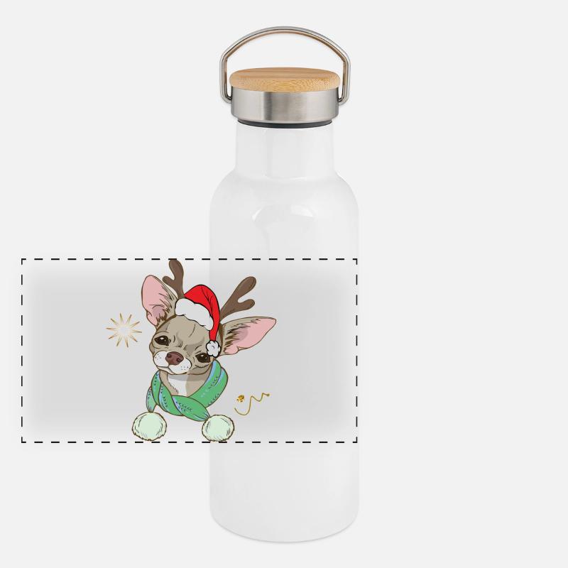 Ugly Christmas Reindeer Panoramic Thermal Bottle with Bamboo Lid
