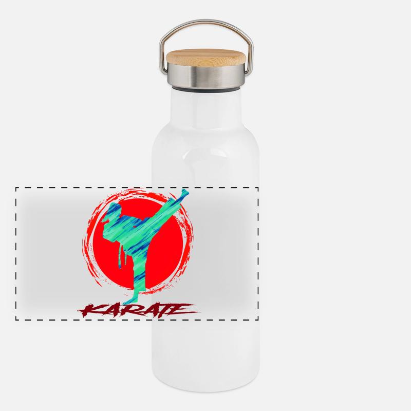 Gourde isotherme avec bouchon en bambou