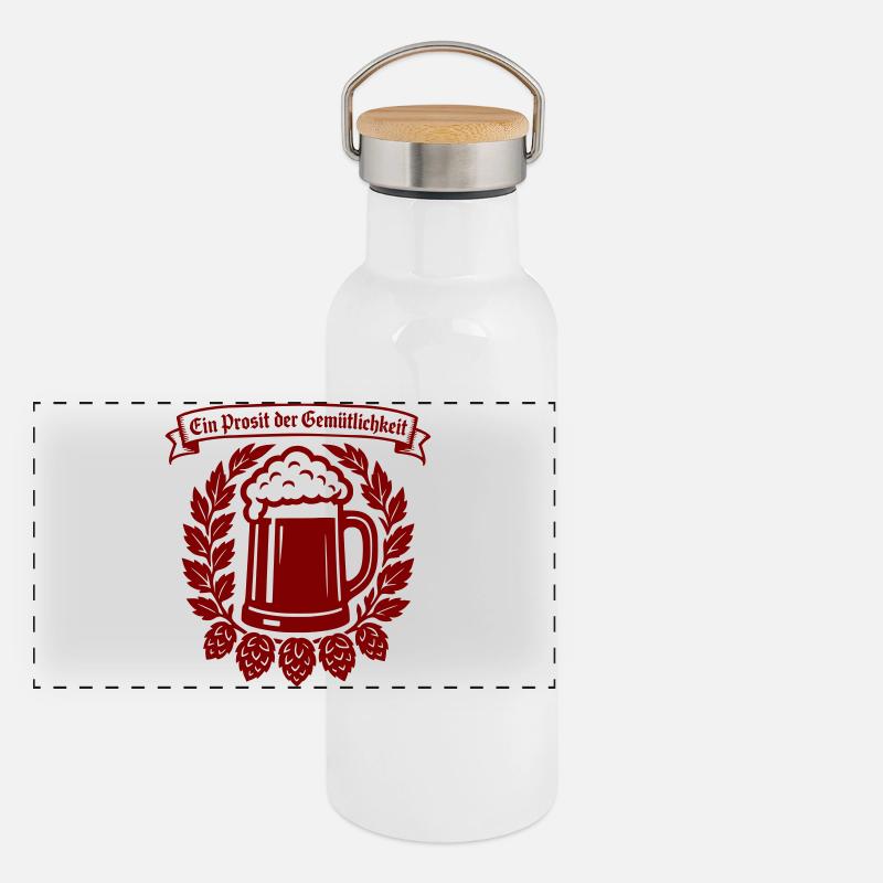 Ein Prosit der Gemütlichkeit Gourde isotherme avec bouchon en bambou