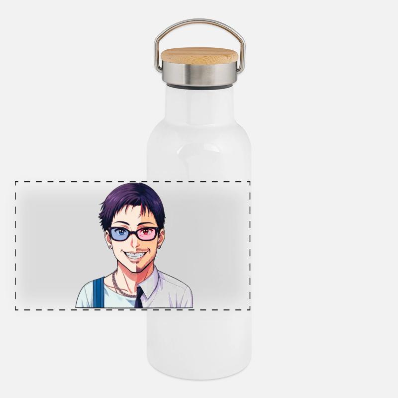 JUNGE TRAF MÄDCHEN – nette Leute Panorama Thermosflasche mit Bambusdeckel
