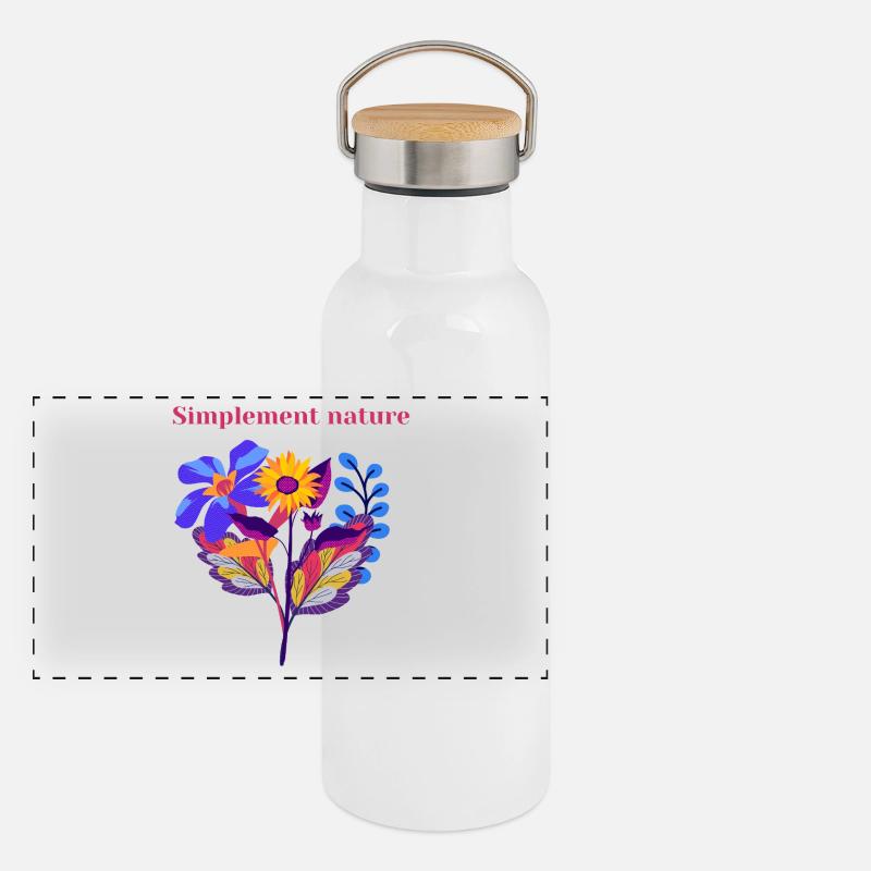 Nature Simplement Gourde isotherme avec bouchon en bambou