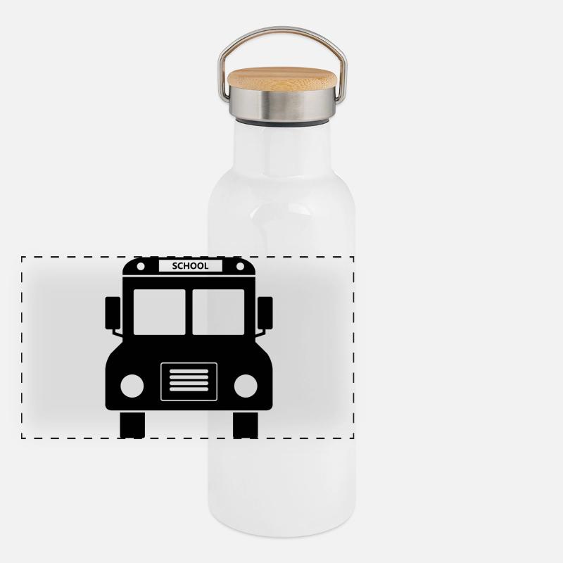 Devant du bus scolaire Gourde isotherme avec bouchon en bambou