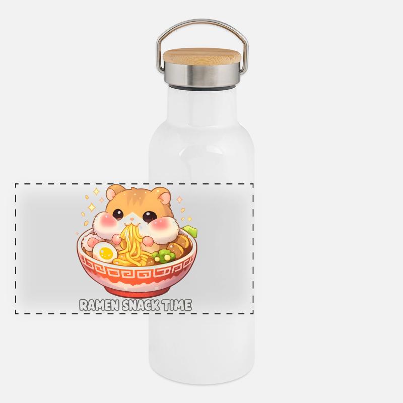 Gourde isotherme avec bouchon en bambou