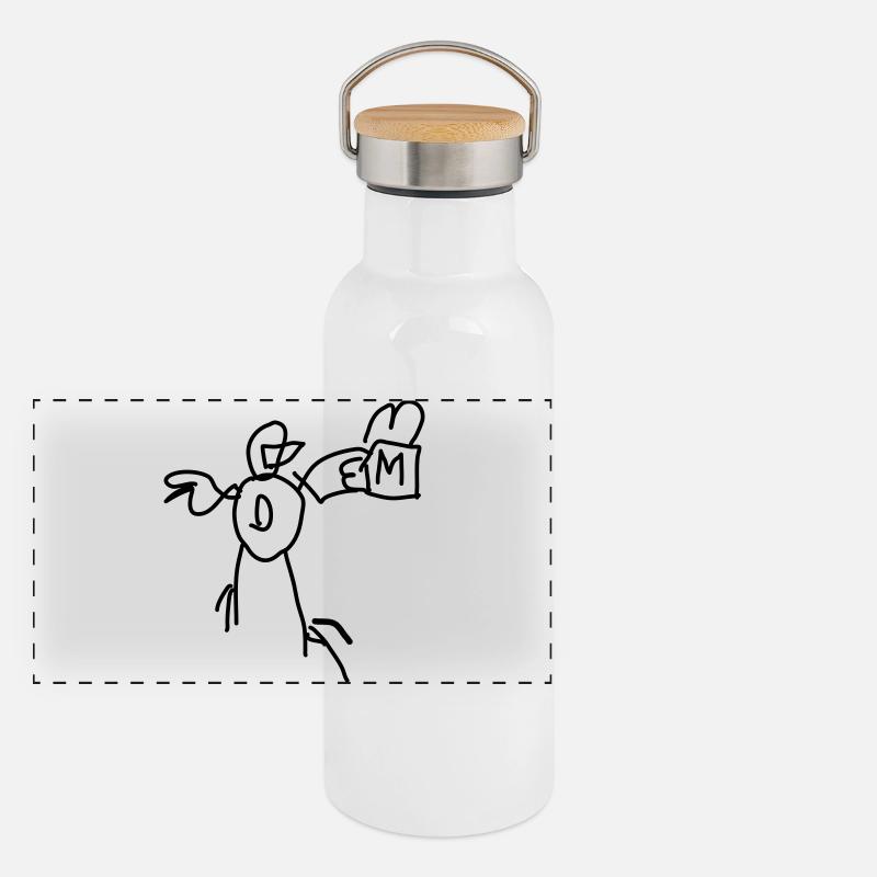 Duck with Fastfood Menu Panorama Thermosflasche mit Bambusdeckel