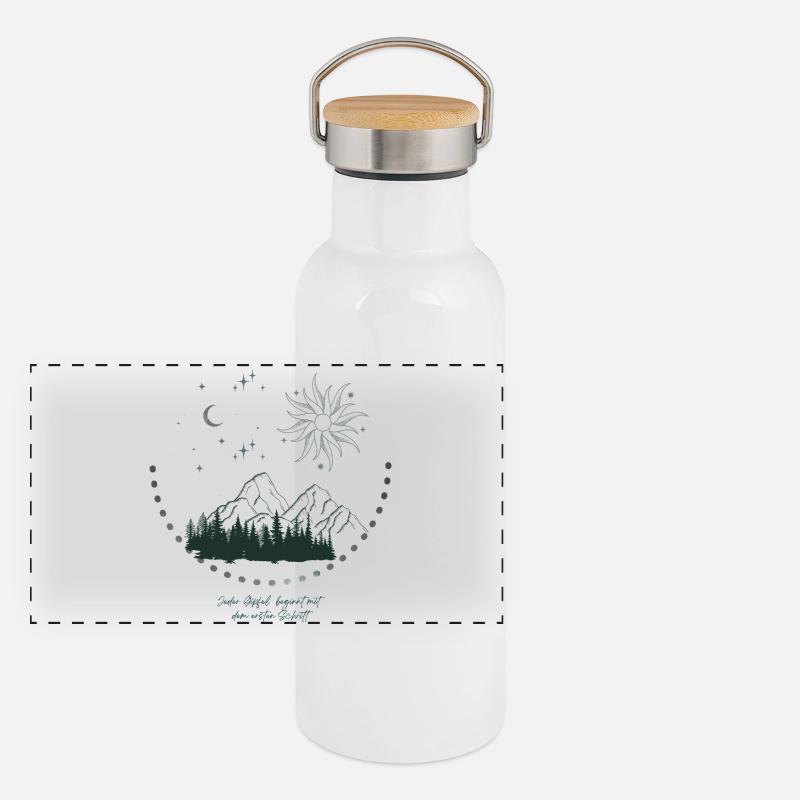 Panorama Thermosflasche mit Bambusdeckel