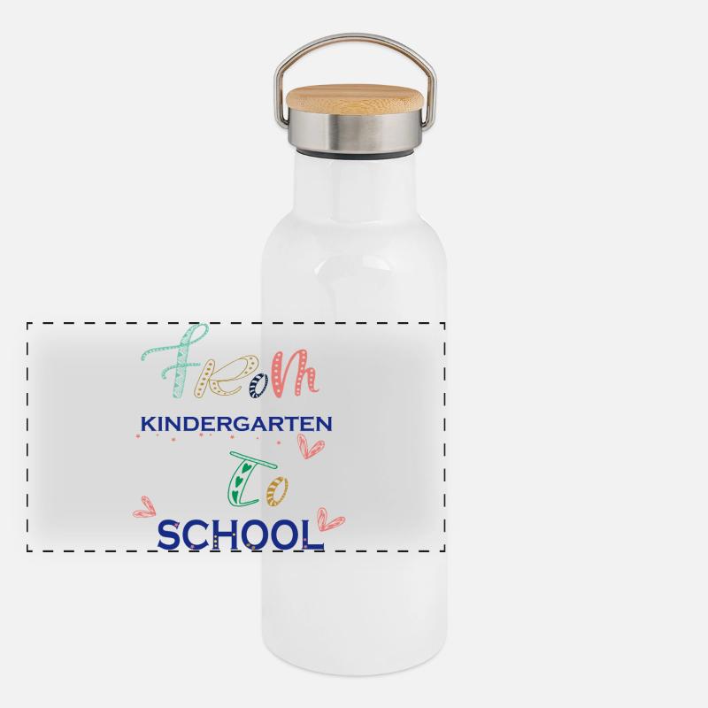 Kindergarten  Panorama Thermosflasche mit Bambusdeckel
