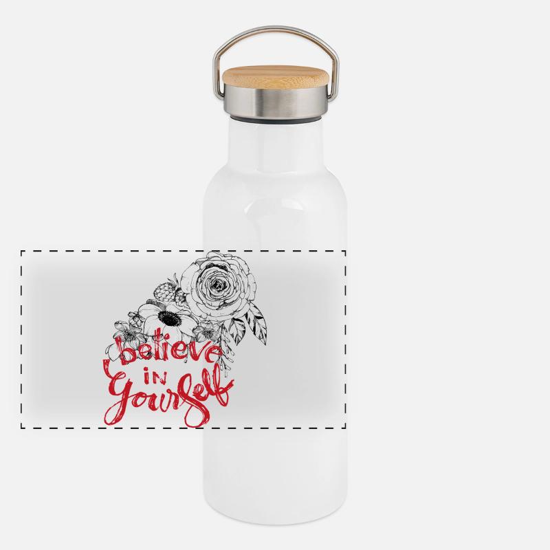 Croyez en vous Gourde isotherme avec bouchon en bambou