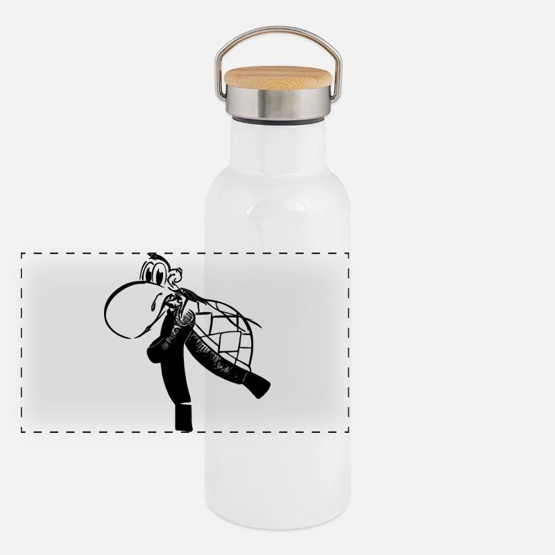 Panorama Thermosflasche mit Bambusdeckel