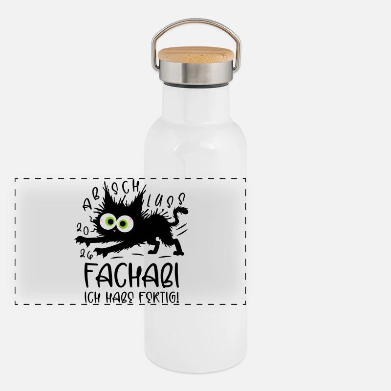 Fachabi 2026 I'm done! Cat Panoramic Thermal Bottle with Bamboo Lid