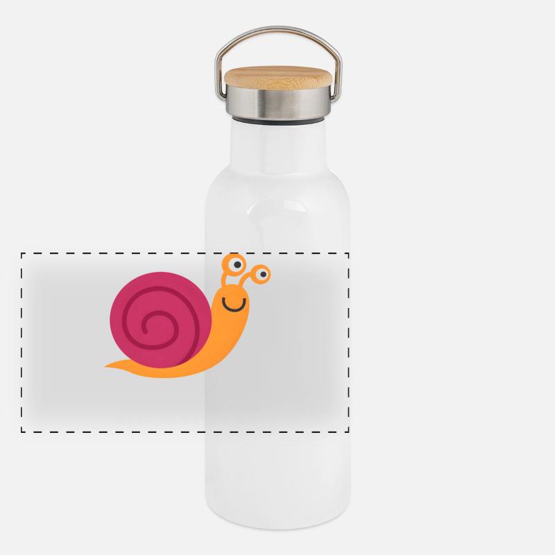 Petit Explorateur : Un escargot mignon pour les petits explorateurs Gourde isotherme avec bouchon en bambou