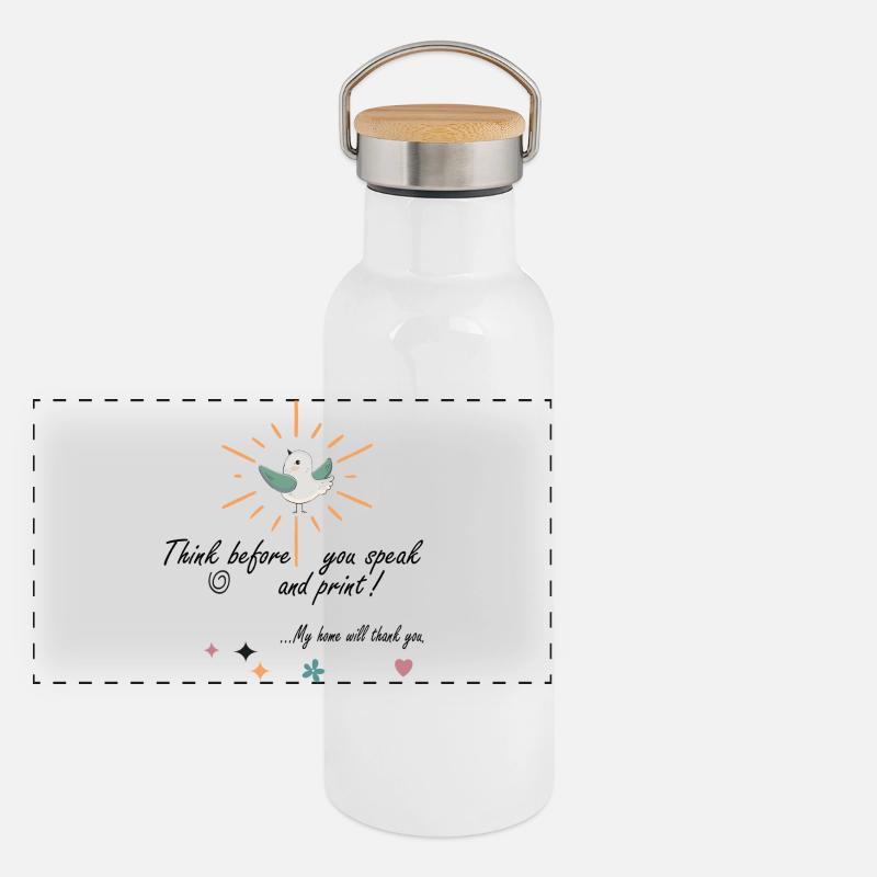 Panorama Thermosflasche mit Bambusdeckel