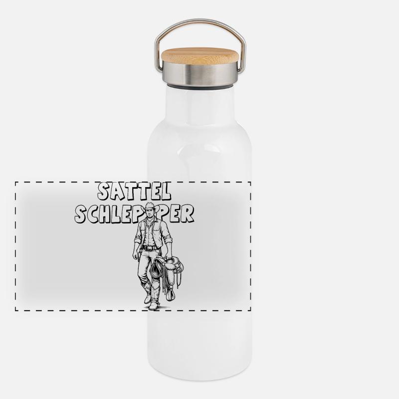 Sattelschlepper Panorama Thermosflasche mit Bambusdeckel