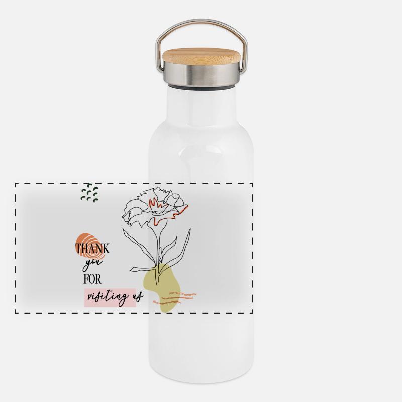 Danke Gruß  Panorama Thermosflasche mit Bambusdeckel