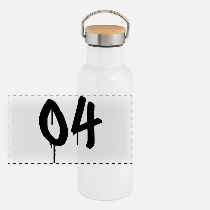 Nummer 04 Urbaner Graffiti-Stil Panorama Thermosflasche mit Bambusdeckel