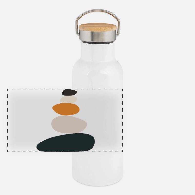 Balance Zen de la Pile de Pierre Gourde isotherme avec bouchon en bambou