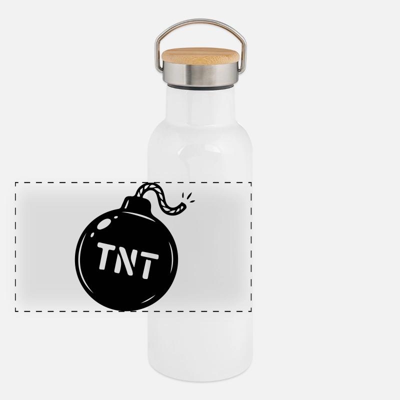 Symbole TNT de la bombe Gourde isotherme avec bouchon en bambou