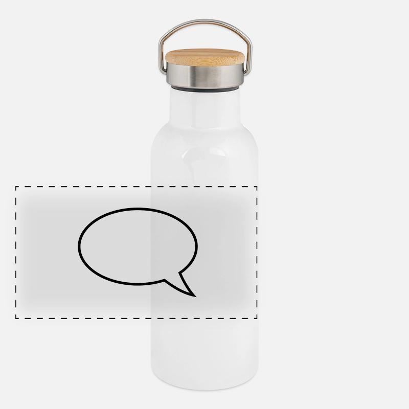 Speech Bubble Design Panoramic Thermal Bottle with Bamboo Lid