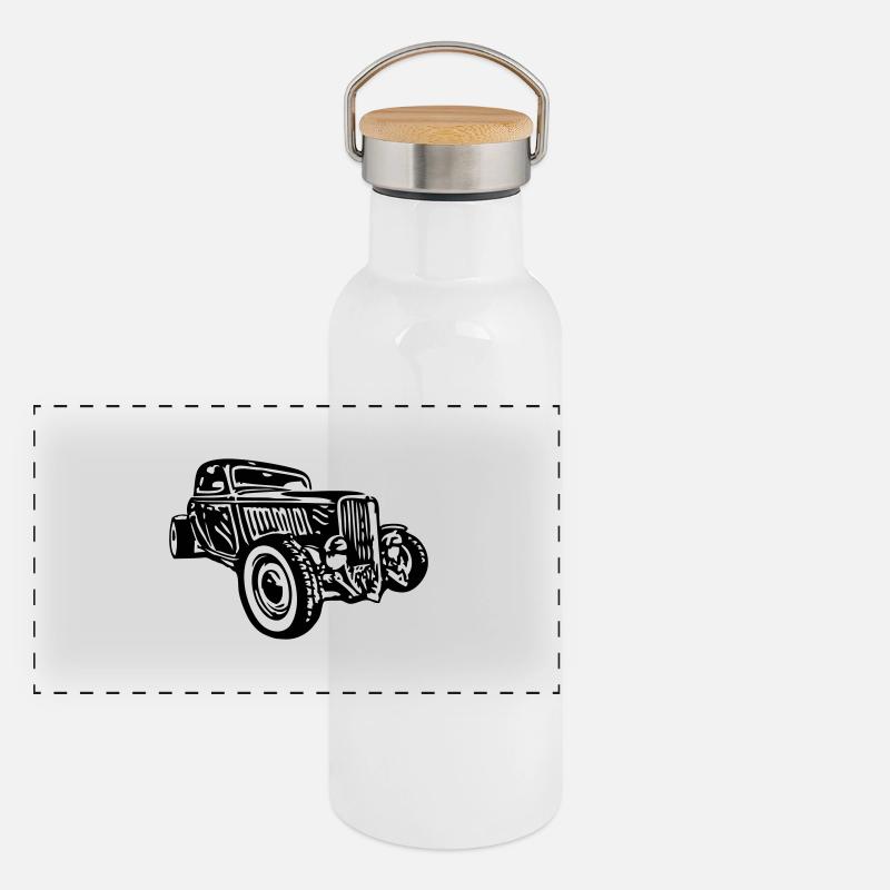 Hot Rod Panorama Thermosflasche mit Bambusdeckel