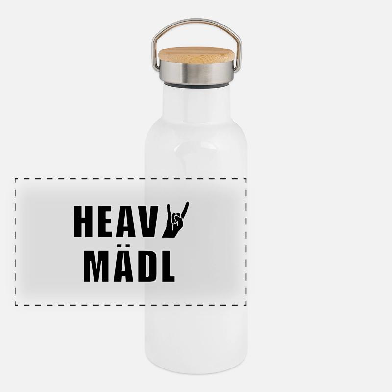 Heavy Mädl Panorama Thermosflasche mit Bambusdeckel