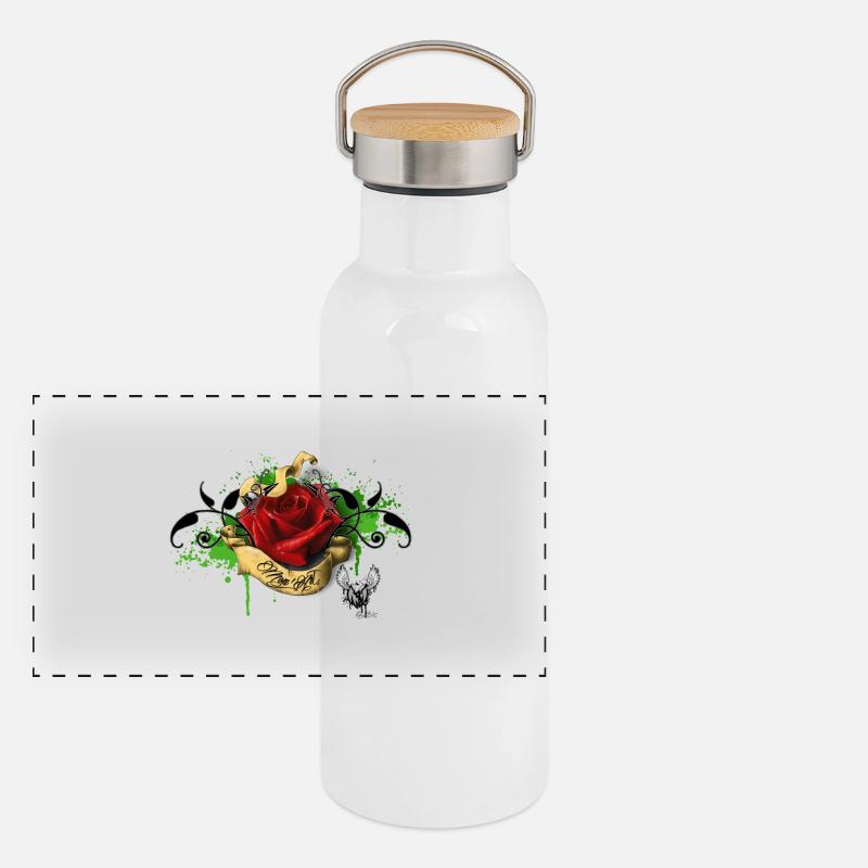 Rose M-A Gourde isotherme avec bouchon en bambou