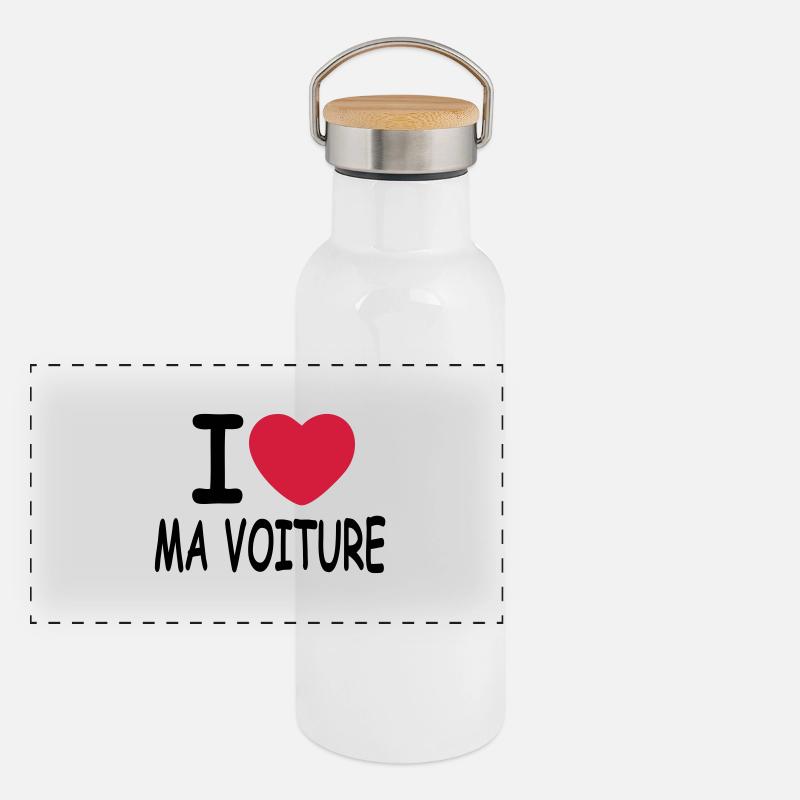 MA_VOITURE Gourde isotherme avec bouchon en bambou