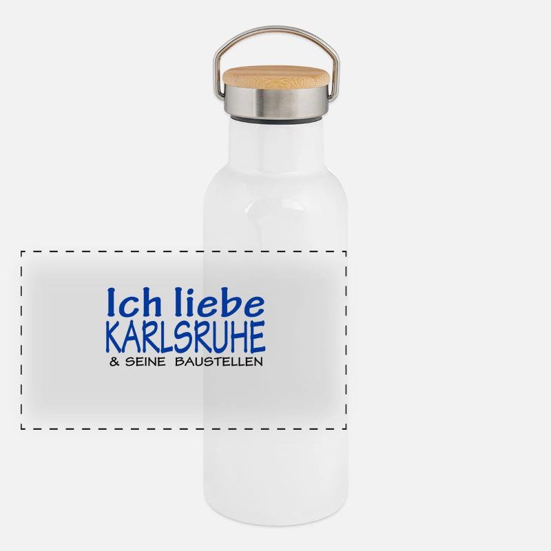 Panorama Thermosflasche mit Bambusdeckel