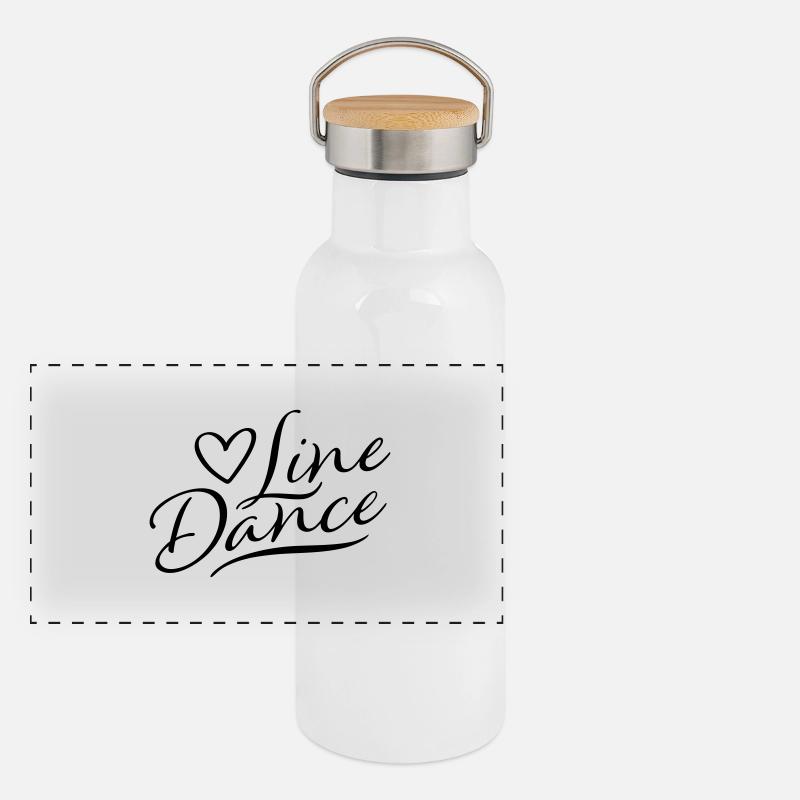 LOVE LINE DANCE Panorama Thermosflasche mit Bambusdeckel