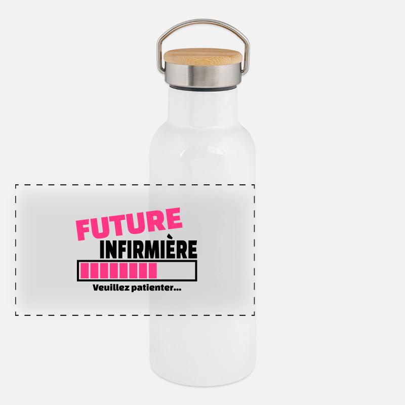 future infirmière Gourde isotherme avec bouchon en bambou