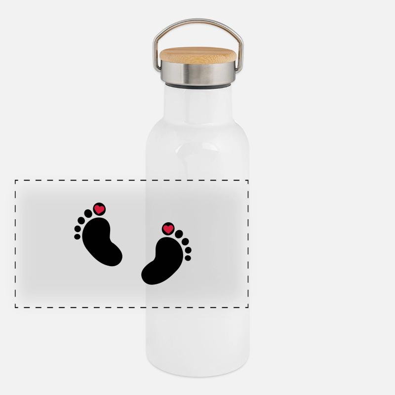 Bébé pieds Gourde isotherme avec bouchon en bambou