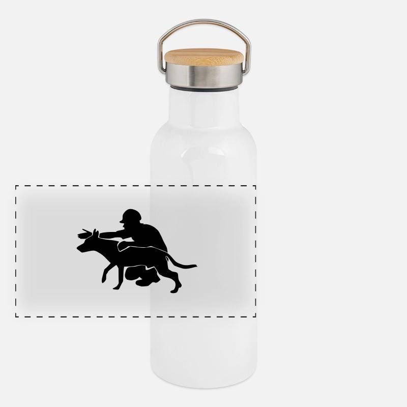 Rettungshund_cb2 Panoramic Thermal Bottle with Bamboo Lid